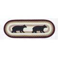 Capitol Importing Co 13 x 36 in. Cabin Bear Oval Patch Runner 68-395CB